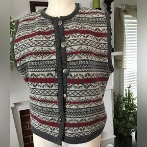 Vintage Royal Robbins wool button up sweater vest.